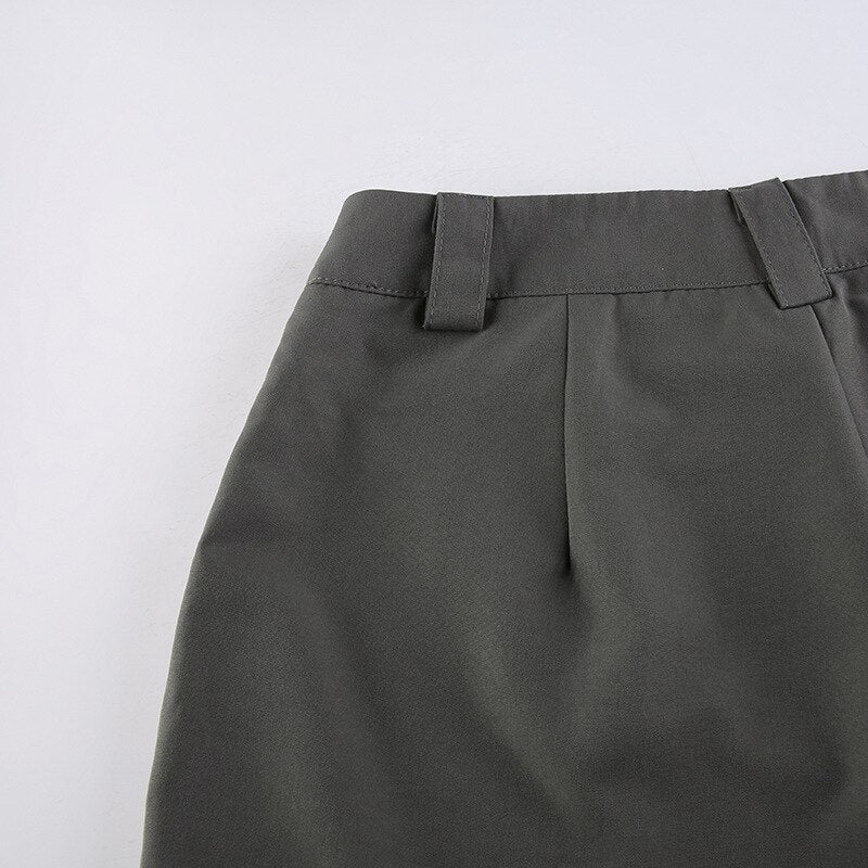 OL Formal Suit Cargo Pants Women Grey Loose Wide Leg Straight Trousers 90S Unisex Pants Office Lady Work Bottoms Casual Clothes