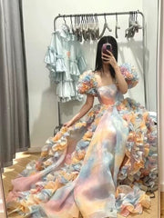 Lizakosht New Organza princess wind photo romantic atmosphere dress long fairy skirt