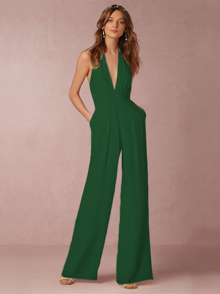 Lizakosht  Ladies Spring Summer Sexy Sleeveless Jumpsuit Casual Female Bodysuit Loose Party Jumpsuit Backless Office Jumpsuit Sexy Jumpsuit