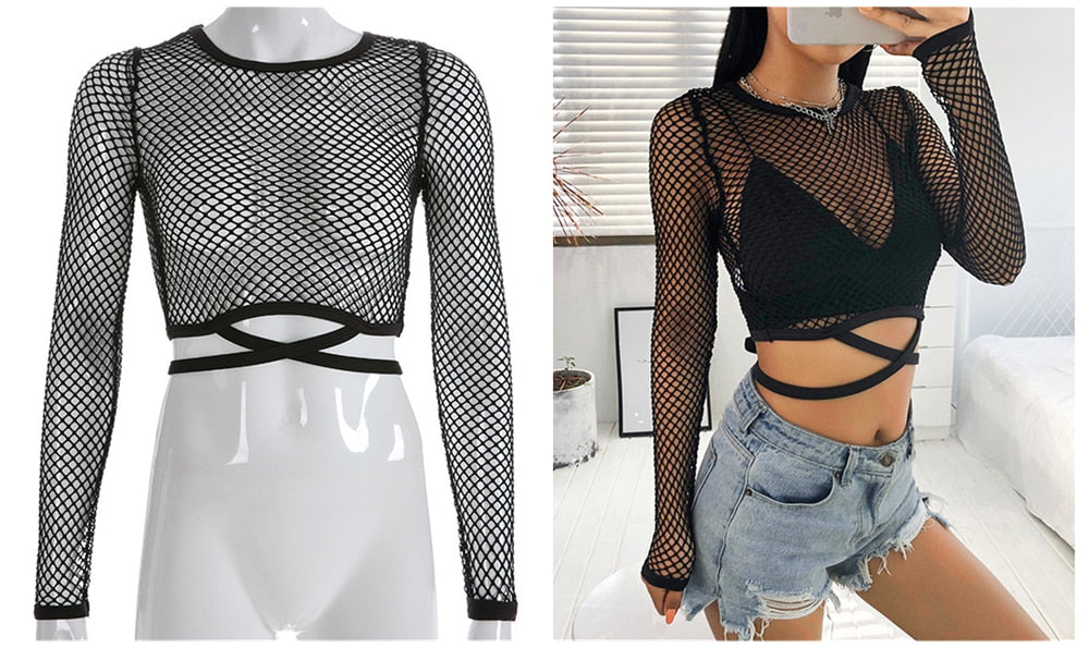 Lizakosht  Hollow Out Women Knitted T Shirts Y2K Crop Top Summer Beach Cover Up Fashion Casual Crppped Tops Tees Woman Clothes 2022