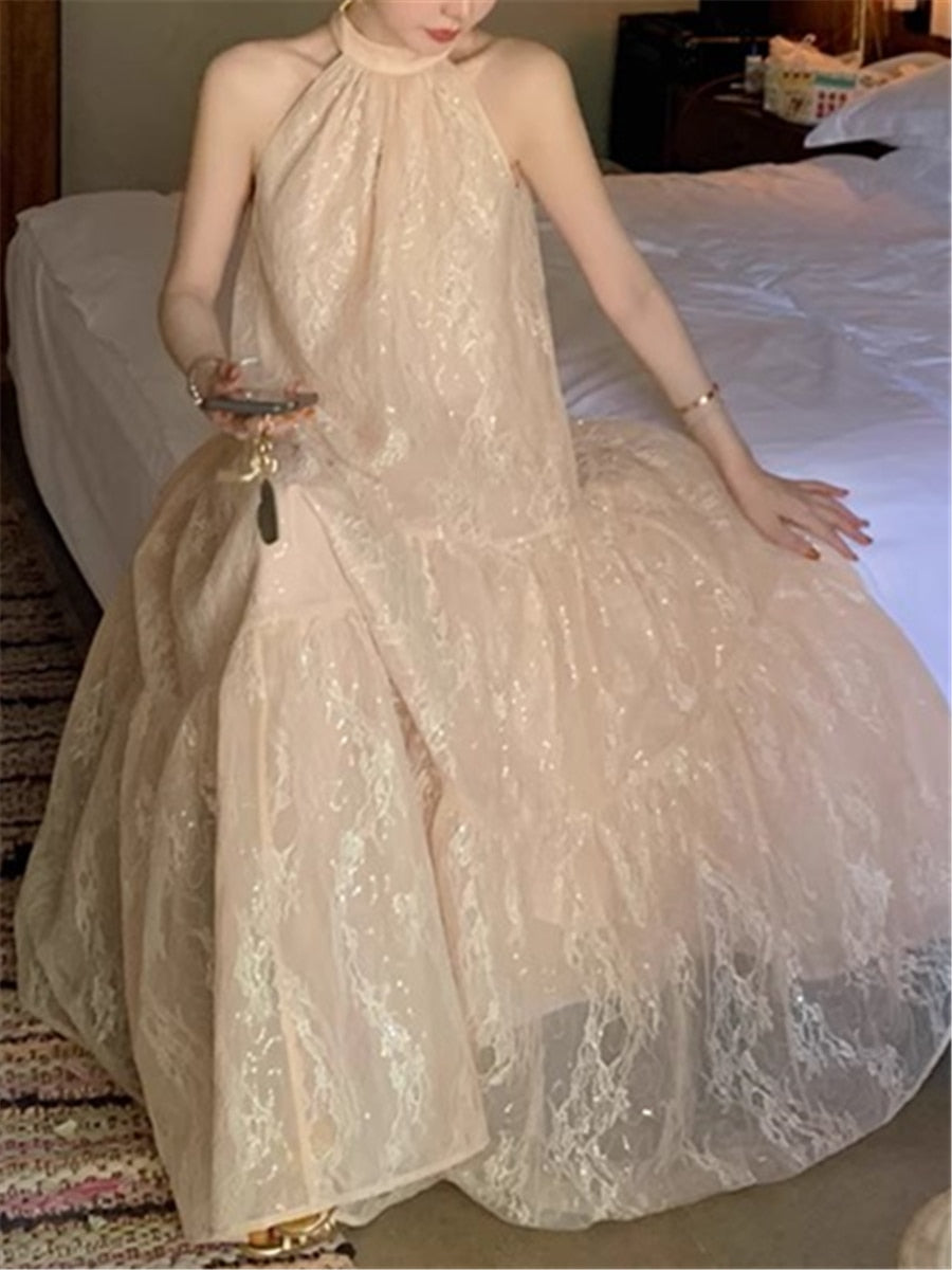 Lizakosht Sleeveless Dress Women Elegant Summer New Fashion Ladies Vestidos Vintage Loose Clothes Female Korean Beach Long Dresses
