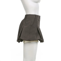 Lizakosht Summer Vintage Punk Cargo Skirt French Style High Waist Pleated Skirt Hip Hop Harajuku Vintage Y2k E-girl Emo Alt Skirts