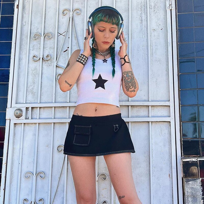 Lizakosht Zipper Detachable Multi-wear Personalized Tooling Skirt Street Trend Skirt Characteristic Skirt High Waist Vintage Skirt
