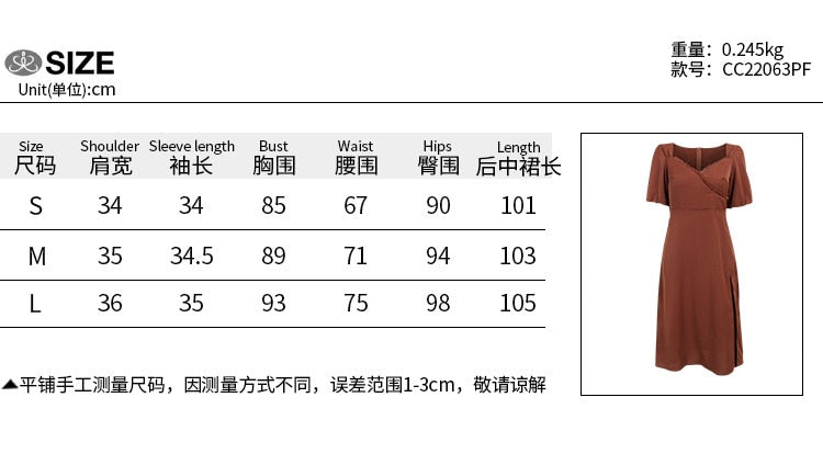 Lizakosht  Midi Dress Women Summer Elegant Sexy Split Fashionable French Low Cut Dress High Waist Low Cut Date Party Dress