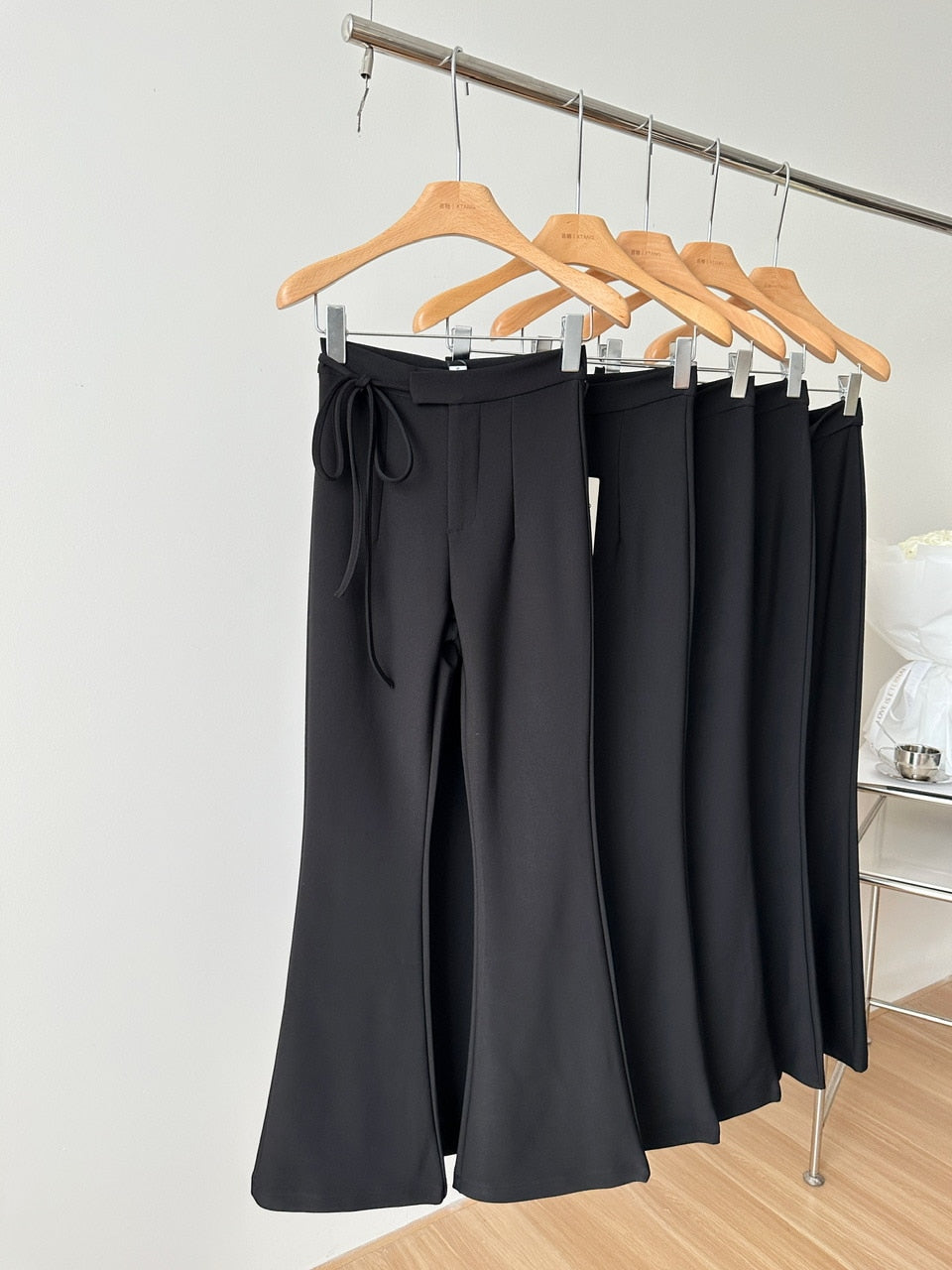 Lizakosht Casual Black Flared Pants For Woman Loose Comfortable Trousers Loose Women Pants For Women