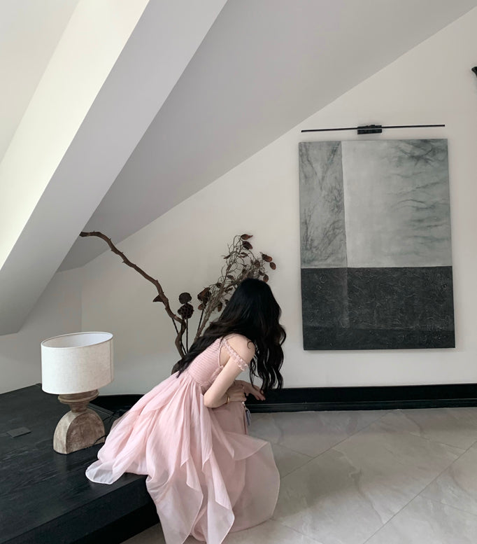 Party Pink Strap Dress Evening Women Casual Boho Beach Style Midi Dress Office Lady Korean Clothing 2022 Summer Chic Elegant