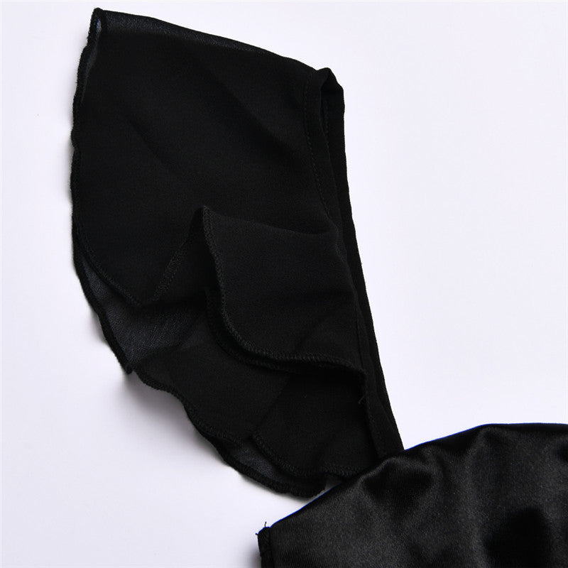 Mozision Sexy Off Shoulder Strapless Mini Dress Women Robe Black Sleeveless Backless Ruffle Bodycon Party Club Dress Vestido