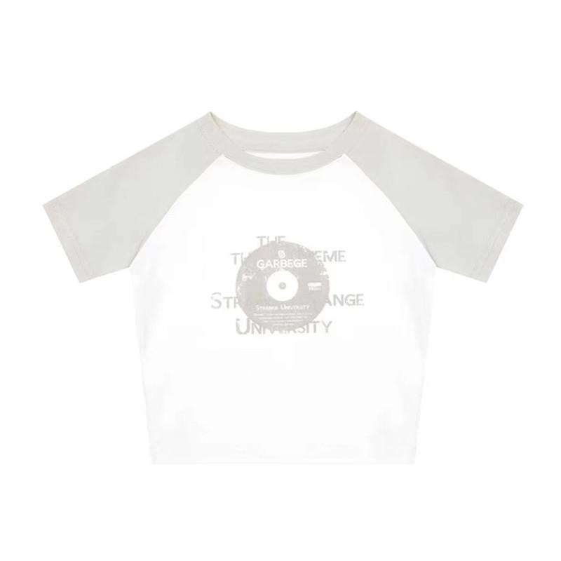 Lizakosht Summer Vintage T Shirt Short Sleeve Korean Style Women T-shirt Streetwear Patchwork Grunge Aesthetic Tee Tops 2022