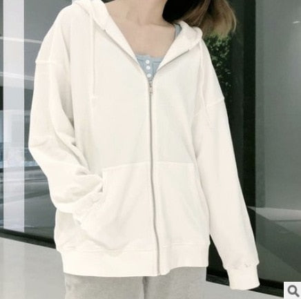 Lizakosht Fashion Solid Oversize Hoodie Women Casual Autumn Winter Warm Zipper Open-Up Hoodies Coat Femme Streetwear Loose Sweatshirt