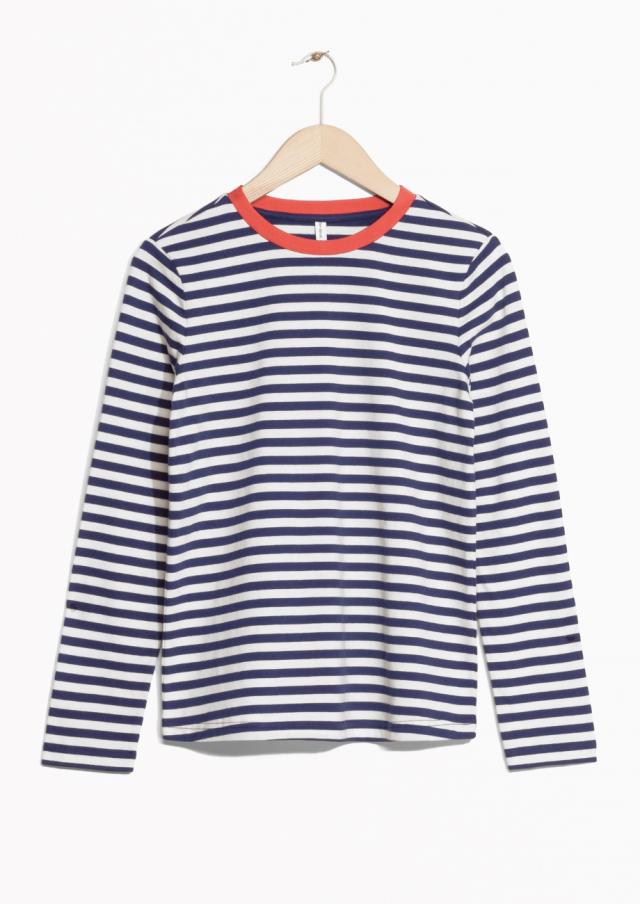 Striped Classic T-shirt Spring Autumn New Round Neck Long-sleeved Cotton Woman Tshirts Ladies Vintage Casual Tee Shirt Tops