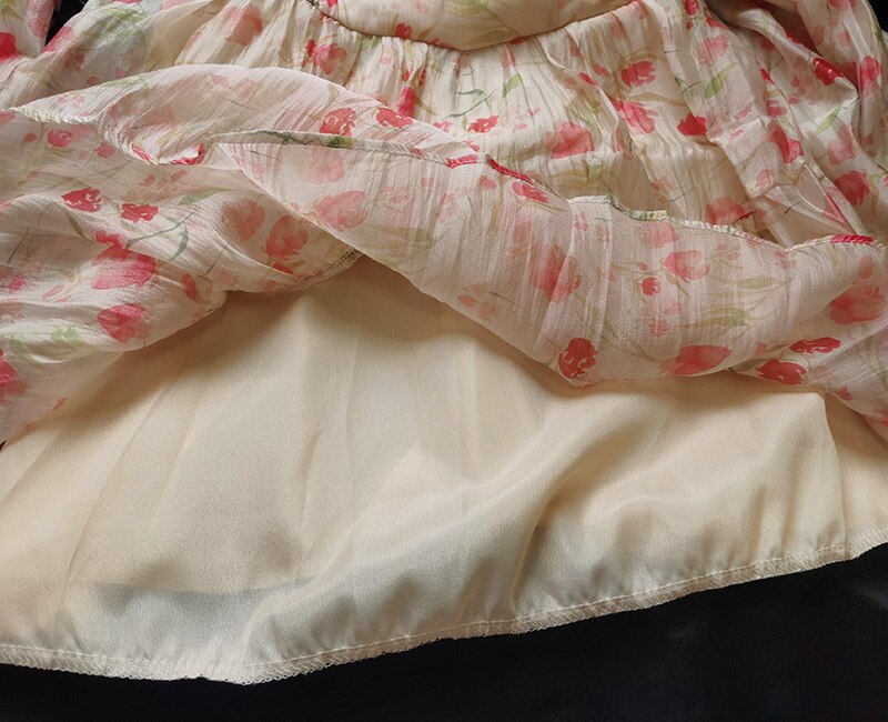 Holiday Chiffon Floral Dress Long Sleeve Women Summer Dress Oversized Off Shoulder Sexy High Waist Sweet Mini Beach Dress