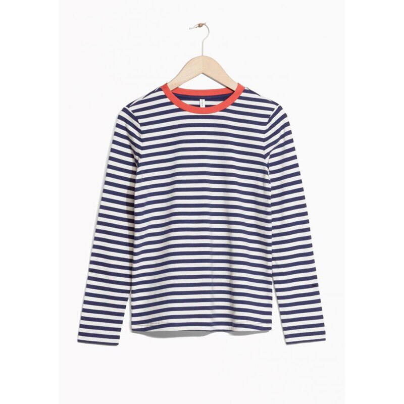 Striped Classic T-shirt Spring Autumn New Round Neck Long-sleeved Cotton Woman Tshirts Ladies Vintage Casual Tee Shirt Tops
