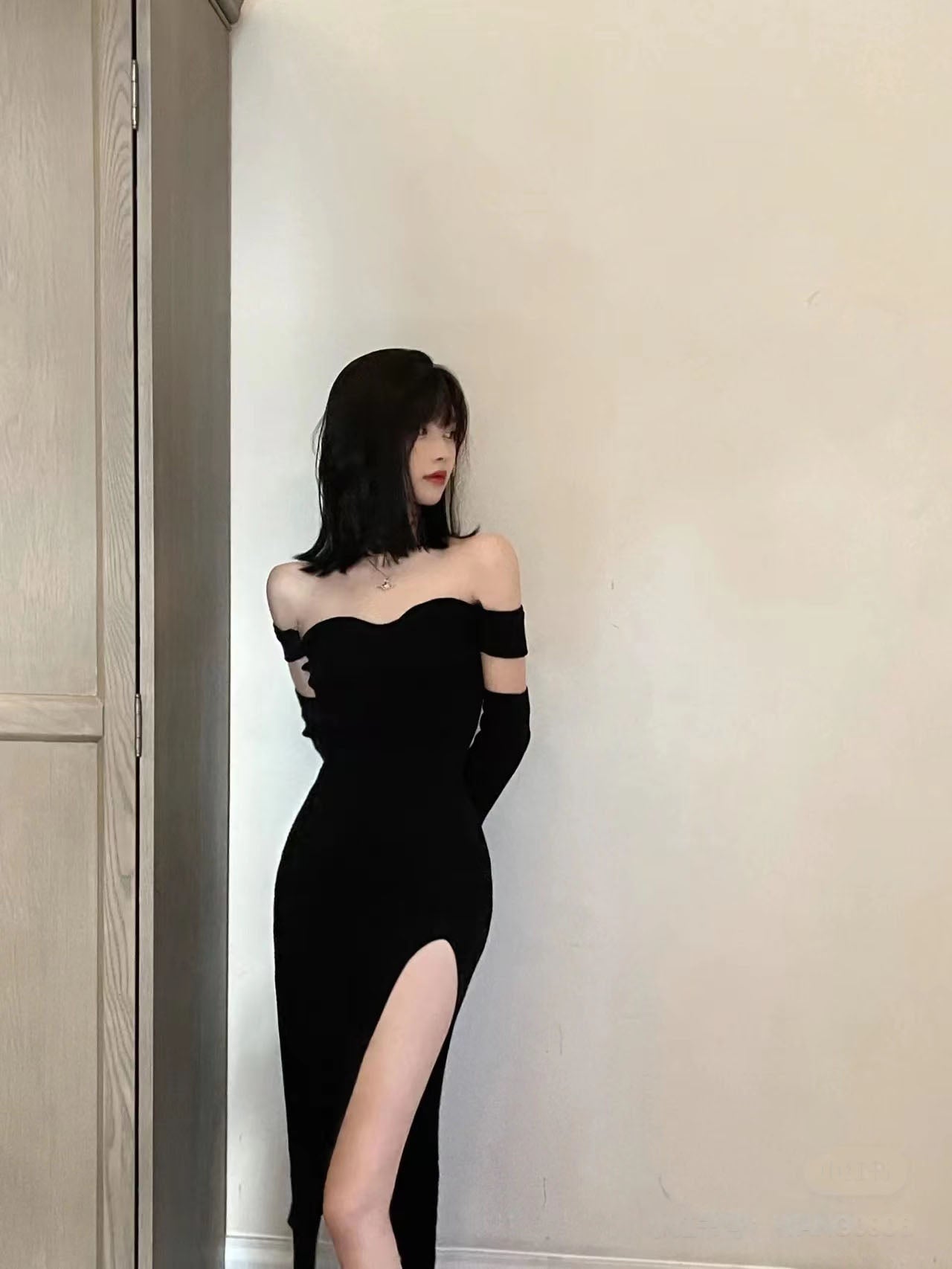 Spring Fashion Women Sexy Split Backless Off Shoulder Knitted Dress Female Club Party Y2K Dress
