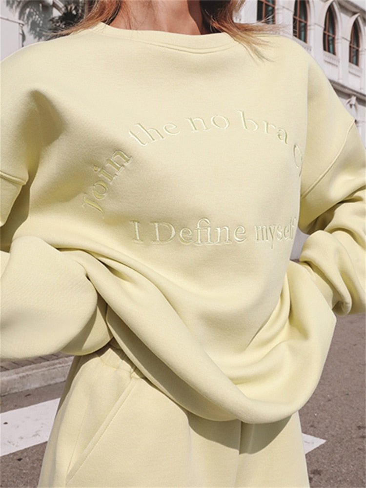 Lizakosht Women Tracksuit Spring Autumn Two Piece Short Sets Casual Long Sleeve Sweatshirt Sportswear Pant Suit Female Outfits