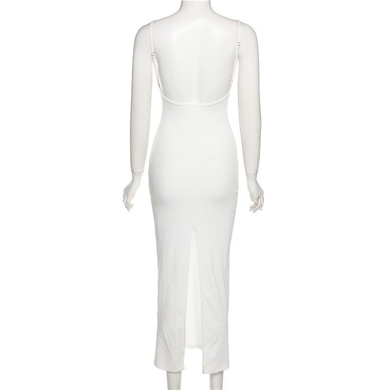 Lizakosht Sling Hollow Dress Bag Hip Skirt 2022 Summer New Women's Fashion Sexy Backless Slim Fit