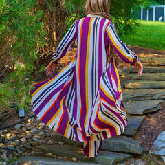 Fashion Lapel Buttoned Long Sleeve Tops & Straight Pants Suit Women Striped Printed 2 pcs Outfits Autumn Casual Loose Office Set