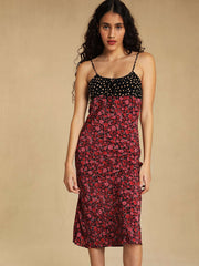 Spaghetti Strap Midi Dress Summer Ladies Rose Floral Print Tie Belt Sleeveless Long Dresses Female Elegant Vintage Robes Holiday