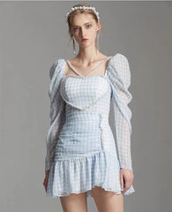 Lizakosht autumn new products waist thin fairy thin pearl decoration pleated fishtail skirt