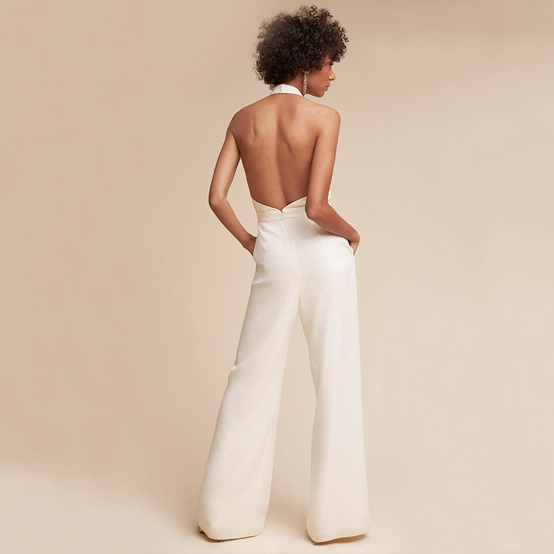 Lizakosht  Ladies Spring Summer Sexy Sleeveless Jumpsuit Casual Female Bodysuit Loose Party Jumpsuit Backless Office Jumpsuit Sexy Jumpsuit