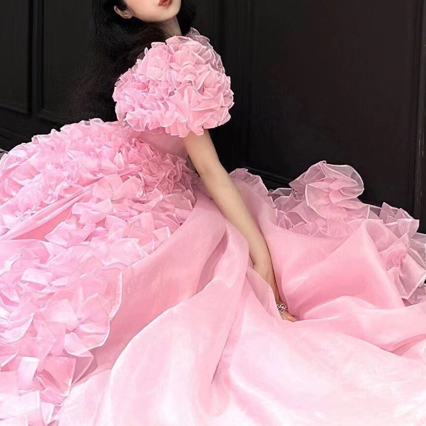 Lizakosht New Organza princess wind photo romantic atmosphere dress long fairy skirt