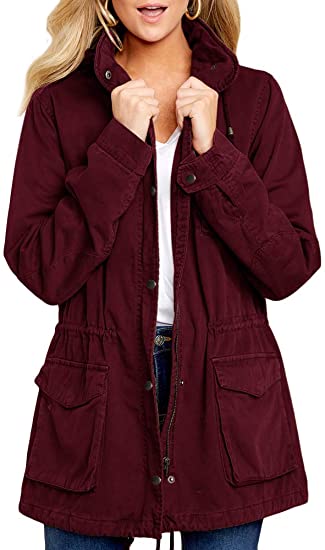 Lizakosht Military Jacket Women Hooded Windbreaker Autumn Winter Female Long Sleeve Outerwear Casual Streetwear Stand Collar Zip Up Jacket