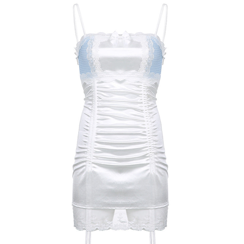 Lizakosht  2022 New Ladies Dress Women's Lace Sling Dress Sexy Slim Perspective Dress