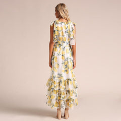 Lizakosht Spring/Summer Women Multi-layer Strap Leisure Flower Dress