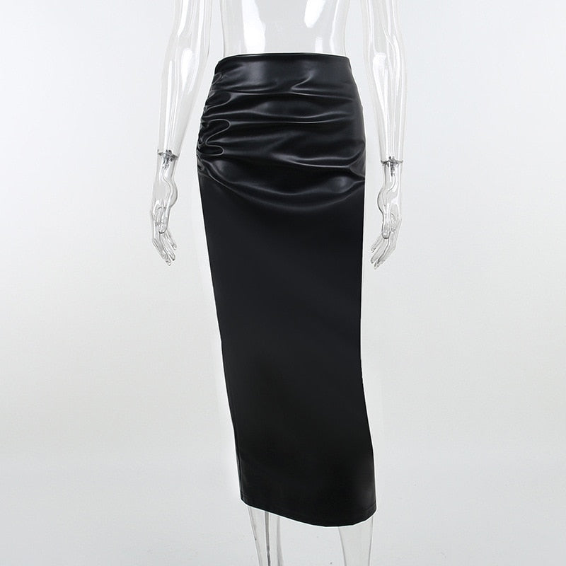 Lizakosht Summer Women's Stitching Black Temperament Commuter Skirt
