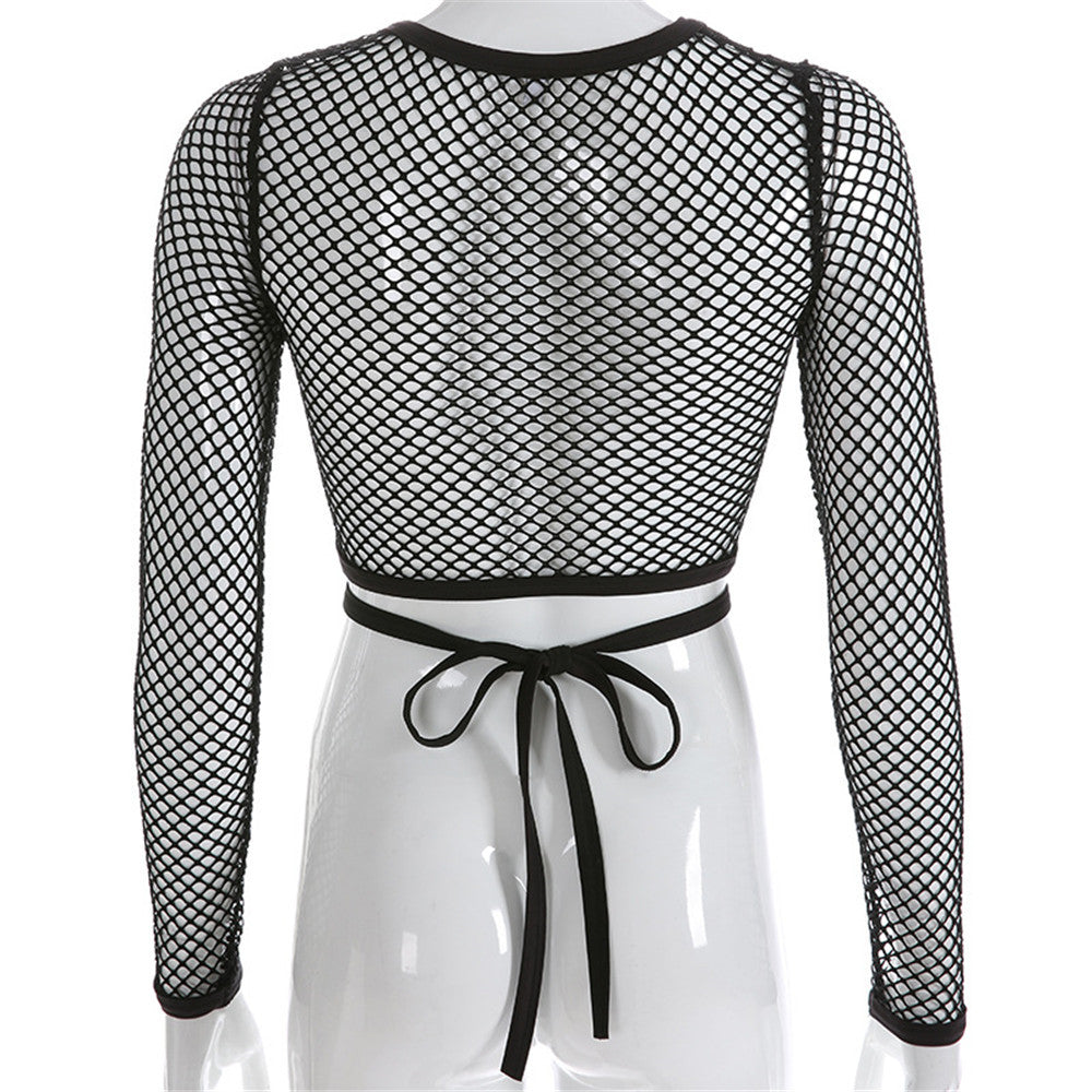 Lizakosht  Hollow Out Women Knitted T Shirts Y2K Crop Top Summer Beach Cover Up Fashion Casual Crppped Tops Tees Woman Clothes 2022