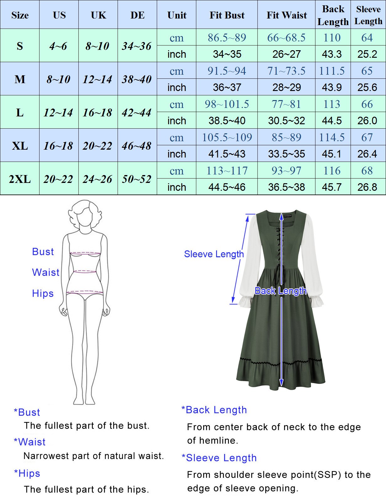 SD Dresses For Women 2022 Vintage Middle Ages Renaissance Contrast Color Dress Long Sleeve Square Neck A-Line Dress