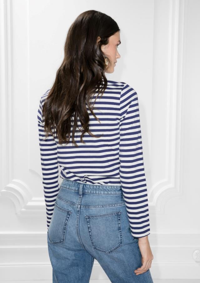 Striped Classic T-shirt Spring Autumn New Round Neck Long-sleeved Cotton Woman Tshirts Ladies Vintage Casual Tee Shirt Tops