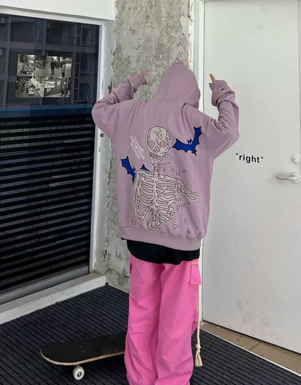 New streetwear fashion Retro hoodie women skull embroidery hooded cardigan sweatshirt man hiphop couple loose casual jacket ins