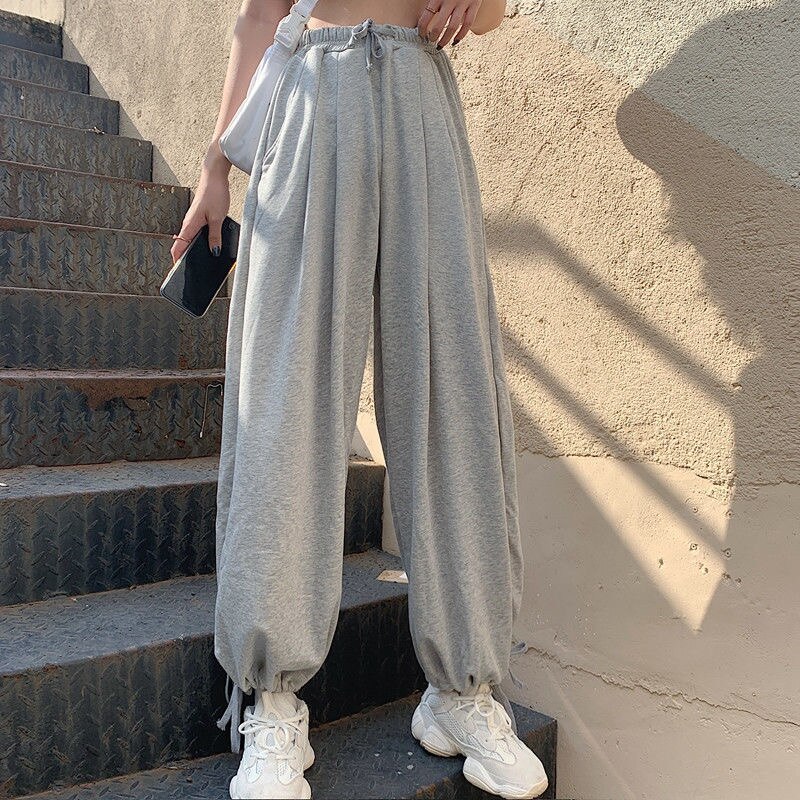 Lizakosht New Cargo Pants Y2K Women Vintage Elastic High Waist Big Pockets Trousers Streetwear Hip Hop Drawstring Retro Baggy Jeans ins