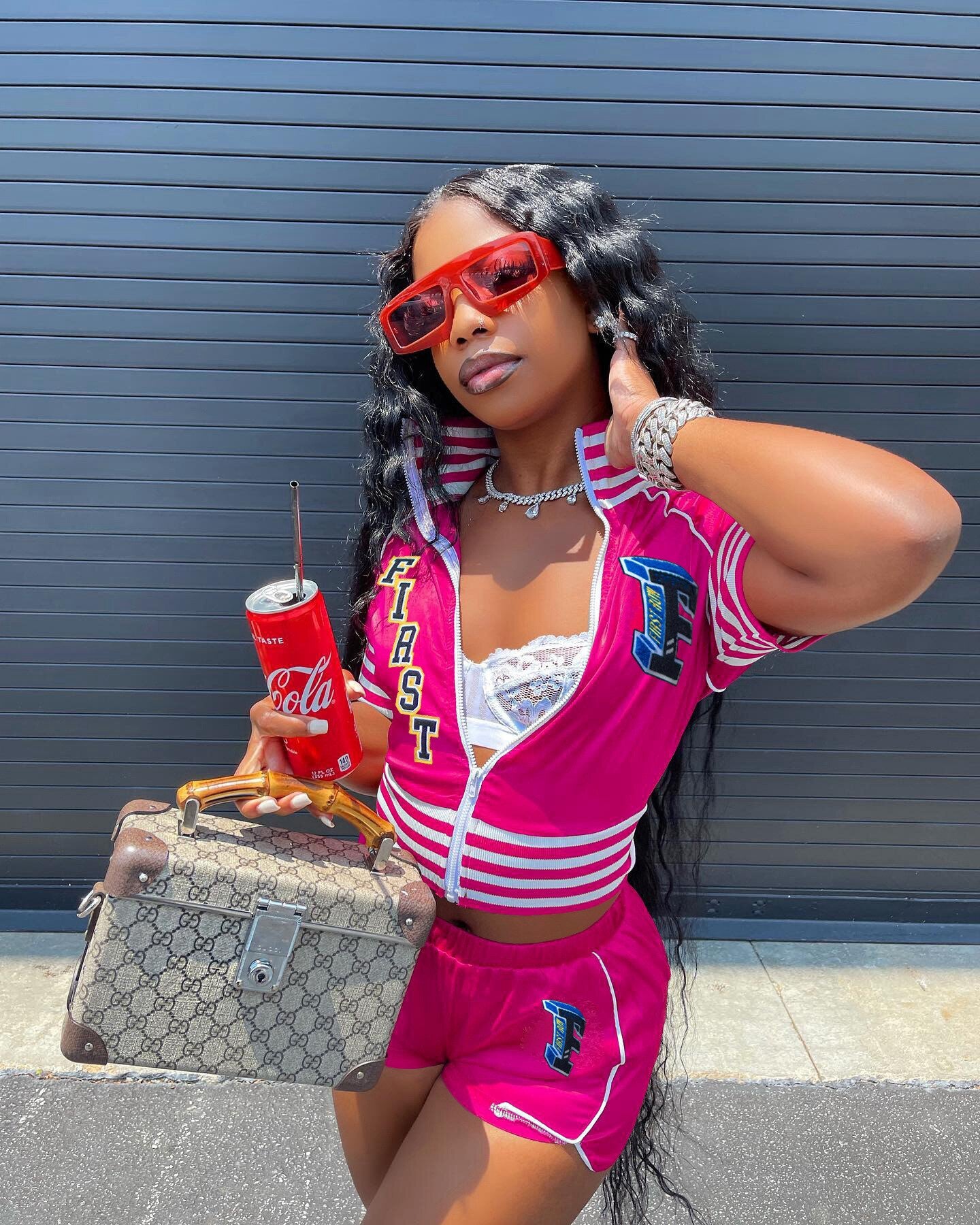 Lizakosht  Letter Striped Active Women 2pcs Set Short Sleeve Jacket and Shorts Set Sport Sweatsuit Tracksuit Two Piece Set Outfits