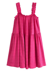 Gypsylady Elegant Chic Loose Mini Dress Summer Boho Holiday Women Dresses Ruffles Backless Sexy Ladies Beach Dress Vestidos 2022