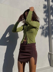 Lizakosht Women Y2k Lola Mini Side Slit pencil Knitted Skirt