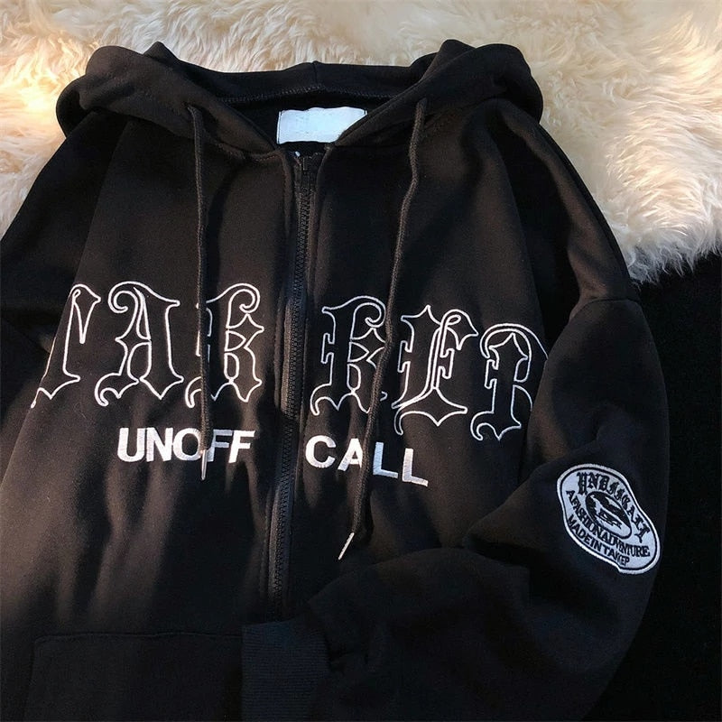 Retro Fashion Star Pattern Hoodie Streetwear Y2k Sweatshirt Men Pullover Zip Jacket Women Fashion Women's Tops harajuku hoodie