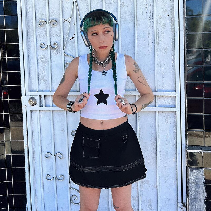 Lizakosht Zipper Detachable Multi-wear Personalized Tooling Skirt Street Trend Skirt Characteristic Skirt High Waist Vintage Skirt