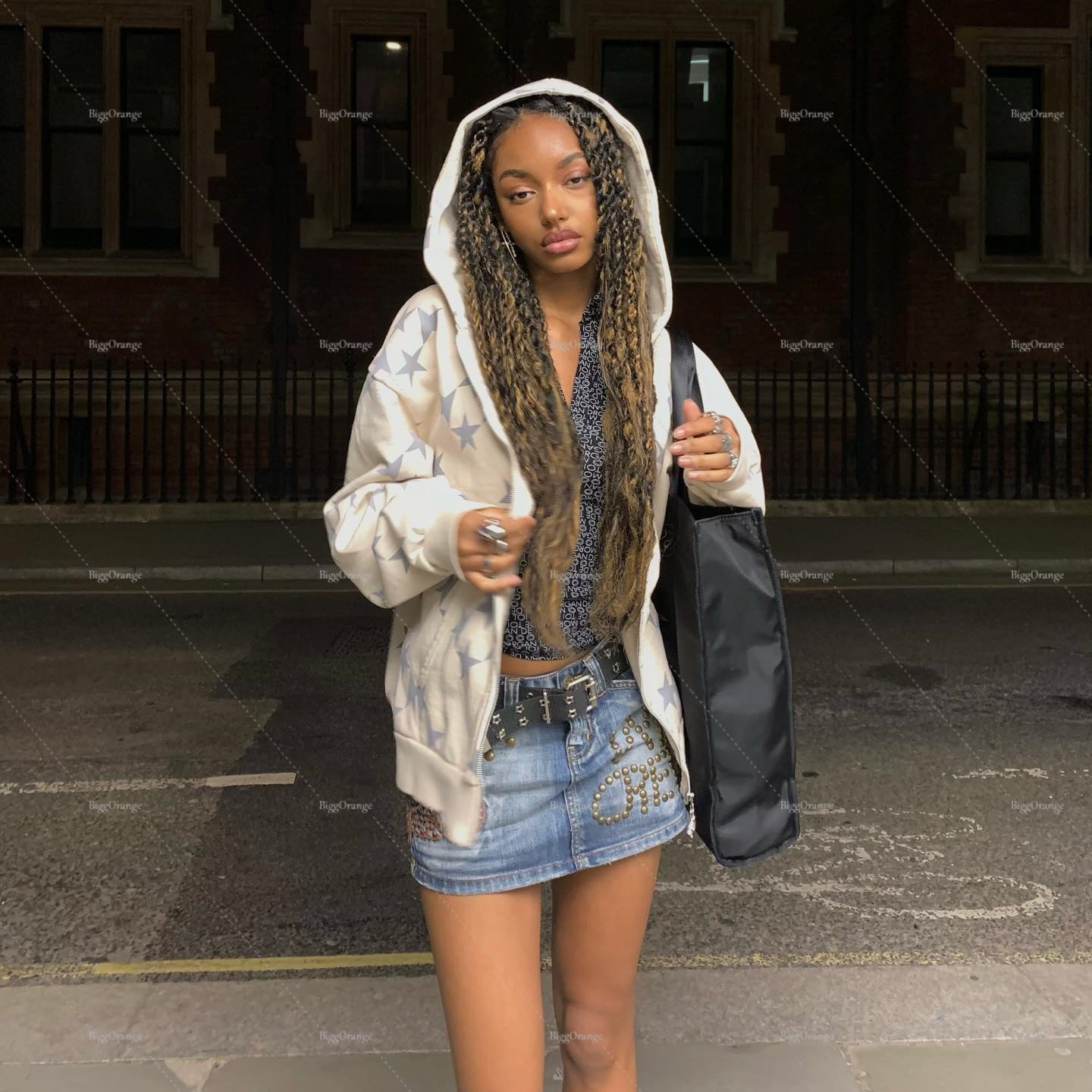 Retro Fashion Star Pattern Hoodie Streetwear Y2k Sweatshirt Men Pullover Zip Jacket Women Fashion Women's Tops harajuku hoodie