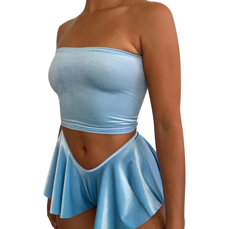 Party Club Pole Summer New Ruffled Dance Wear Bodycon Shorts Mujer Beach Vacation Wear Women Exotic Sexy Low Waist Shorts Skirts
