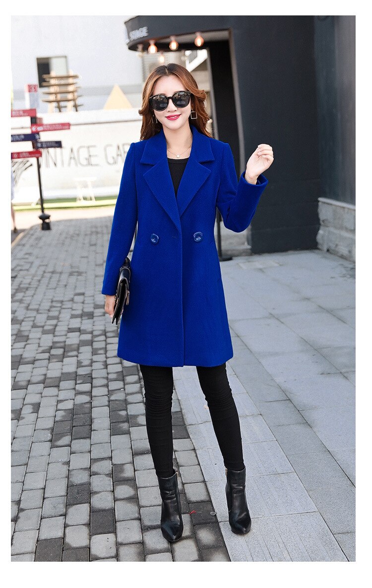 Lizakosht  fashionable mid-length woolen women's coat new product multi-grain button wish woolen coat