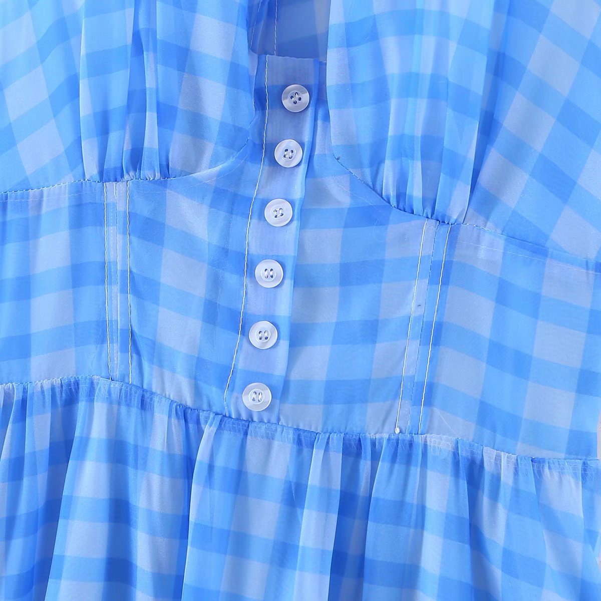 Lizakosht Romantic Women Blue Plaid Halter Long Dress Sexy Backless Sleeveless Ladies Holiday Summer Dresses Fairy Robe