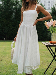 Lizakosht Zipper White Splicing Cotton Sundress Summer Women Sleeveless Beach Style Elegant Holiday Corset Dress Vestidos 2023