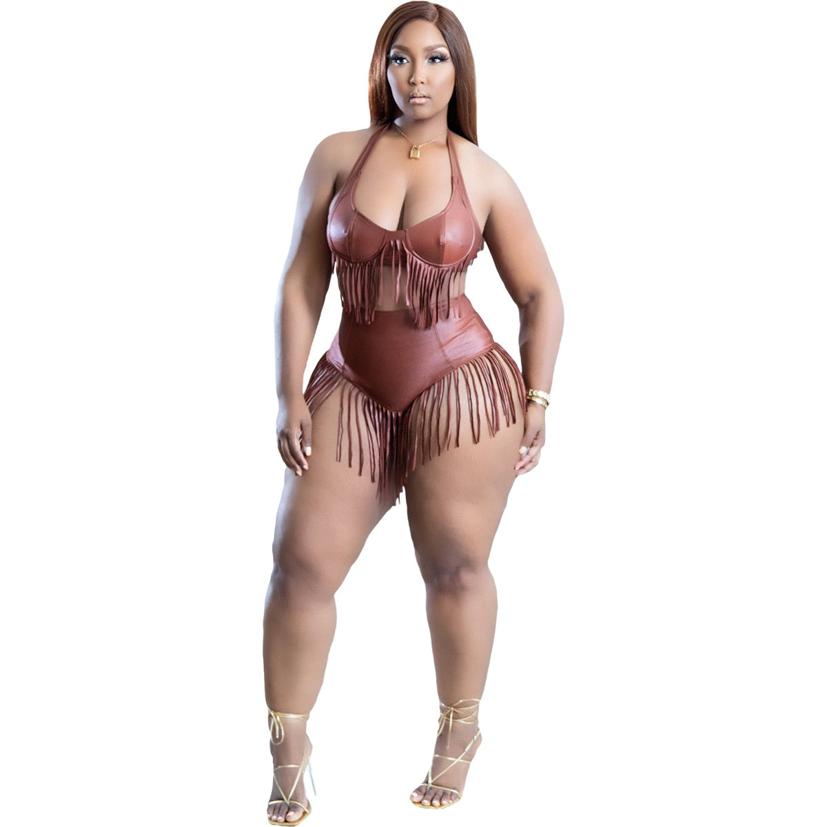Lizakosht Women Tassel Splicing Bikinis Set 2022 Summer Beach Swimsuit Two 2 Piece Set Ouftis