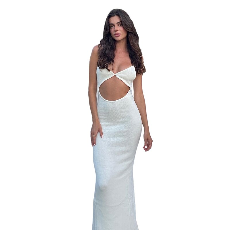 Lizakosht Sling Hollow Dress Bag Hip Skirt 2022 Summer New Women's Fashion Sexy Backless Slim Fit