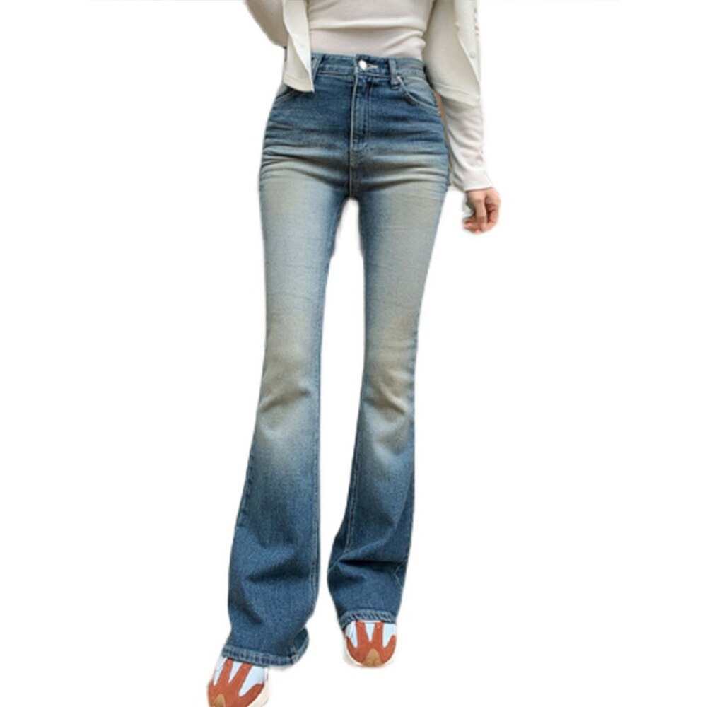 Retro all-match jeans 2022 spring and autumn new high-waisted slim micro-flare jeans Korean fashion women's clothing