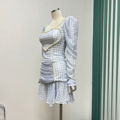 Lizakosht autumn new products waist thin fairy thin pearl decoration pleated fishtail skirt