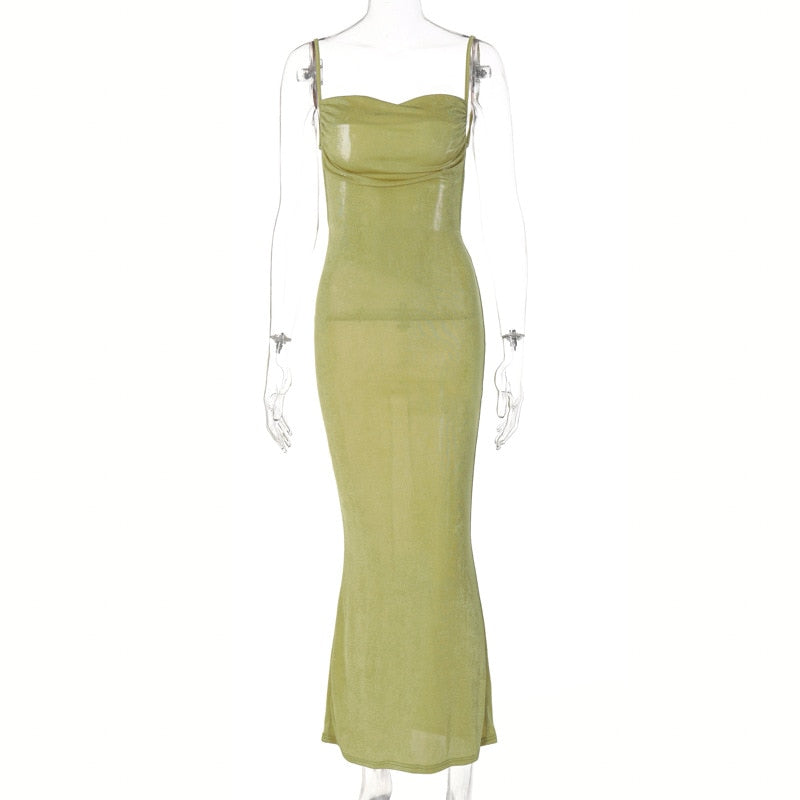 Lizakosht summer new fashion sexy backless slim temperament slip dress