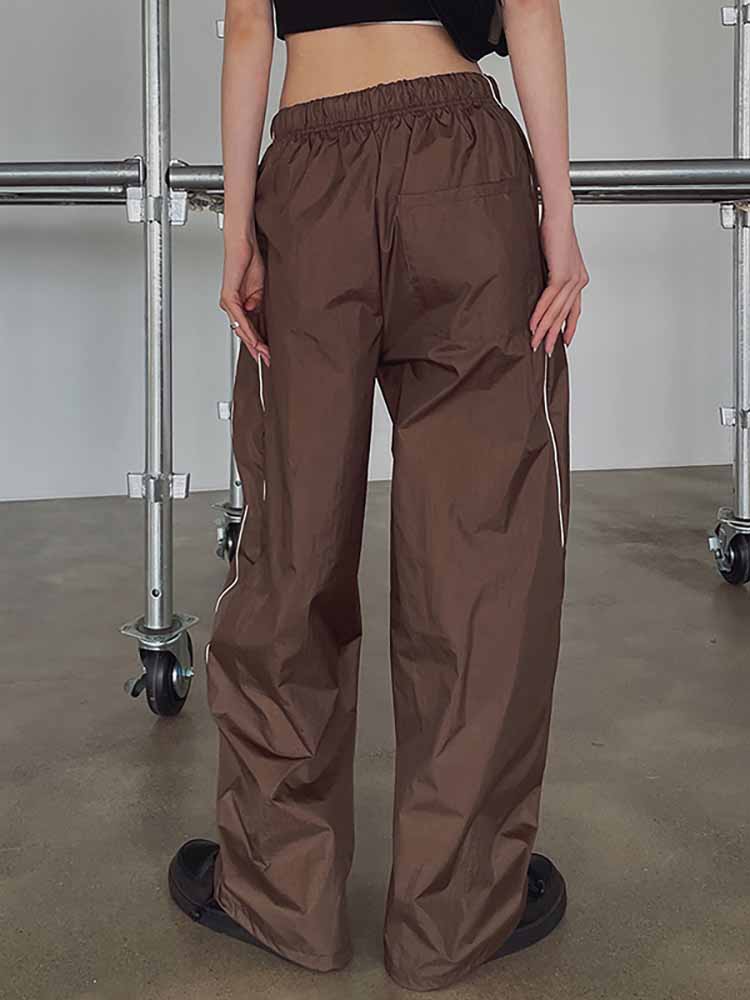 Lizakosht Wide Leg Pants Casual Sweatpants Baggy PantsSlim Fit Solid Trousers Fashion Gyarus Middle Waist Summer Clothes for Women