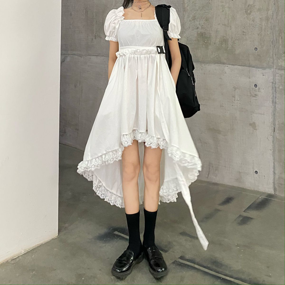 Gothic Lolita Alt Mini Dress Black Kawaii Princess Vestidos E Girl Ropa Fairycore Cute Lace Ruffles Sundress Party Dresses